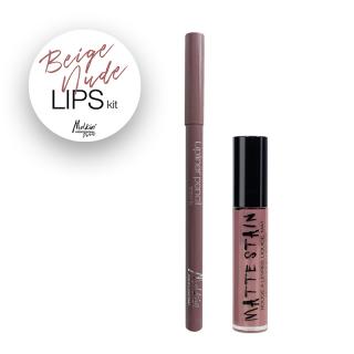 SET BEIGE NUDE LIPS